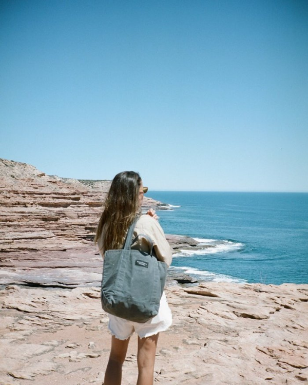 Large waxed 2025 canvas tote