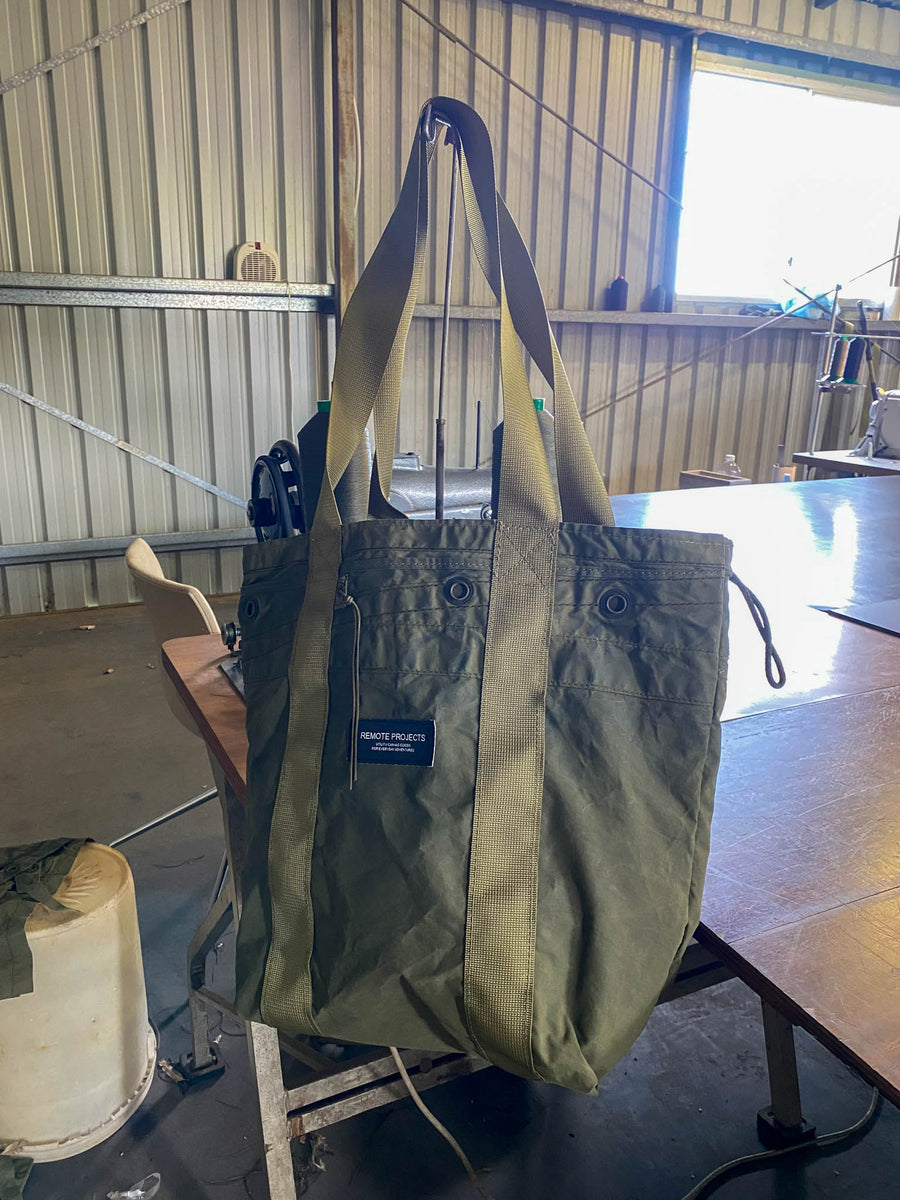 UPCYCLED MILITARY TENT TOTE [1 of 10]